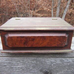 Rustic Primitive Wood Storage Box- Handmade- Jewelry, Trinkets, Sewing, Storage